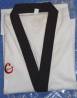Elite Stretch Ribbed WTF Black V-Neck TKD